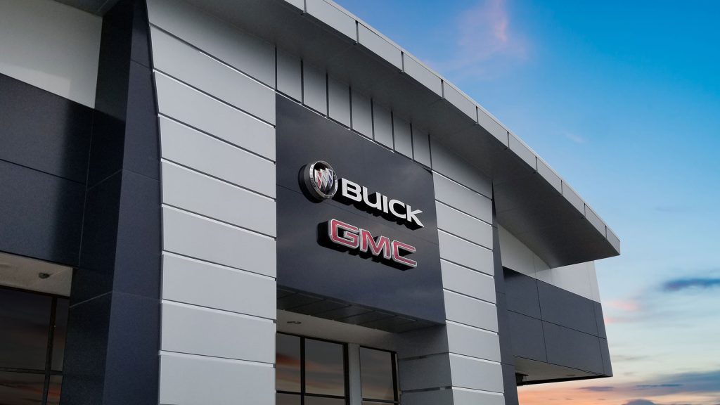 Buick GMC dealership exterior with signage