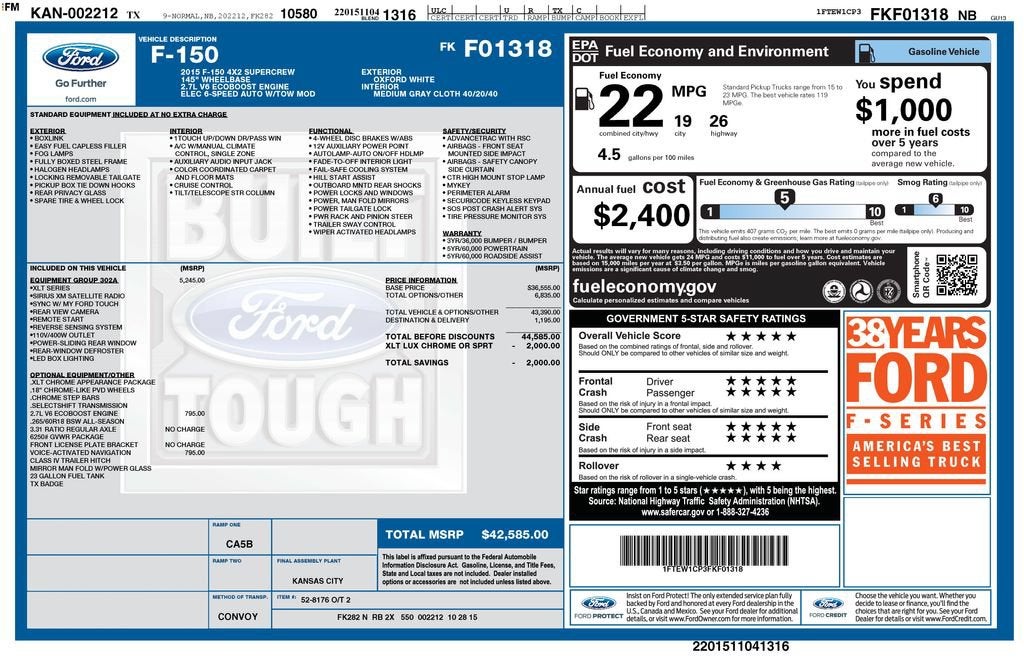 2015 Ford F-150 XL