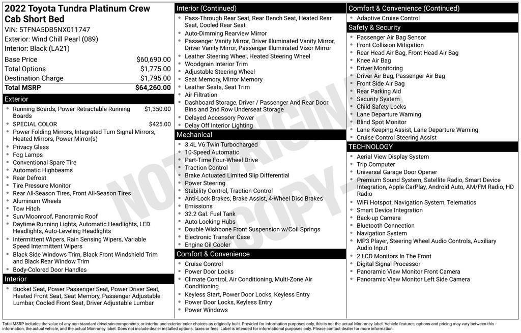 2022 Toyota Tundra 4WD Platinum
