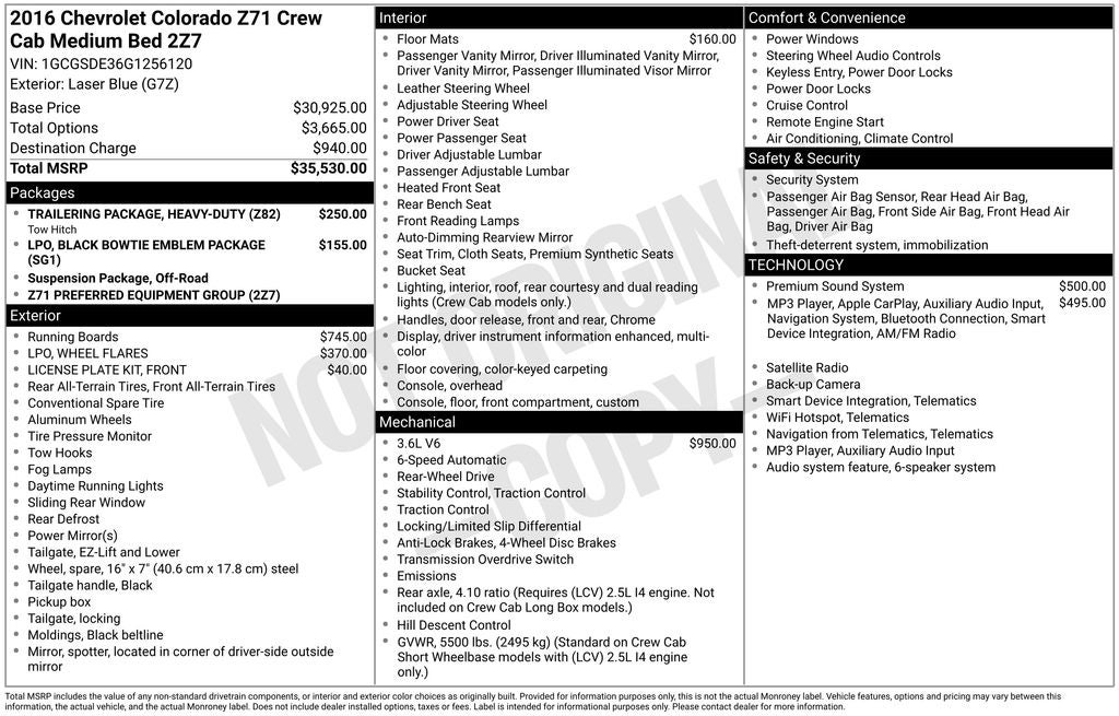 2016 Chevrolet Colorado Z71